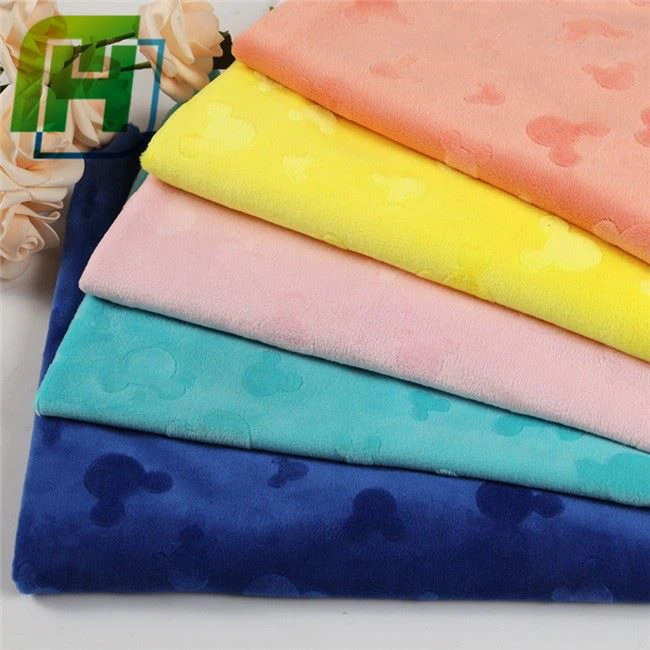 Embossed Brush Cartoon Velboa Fabric