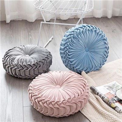 Handmade Pleated Round Cushion
