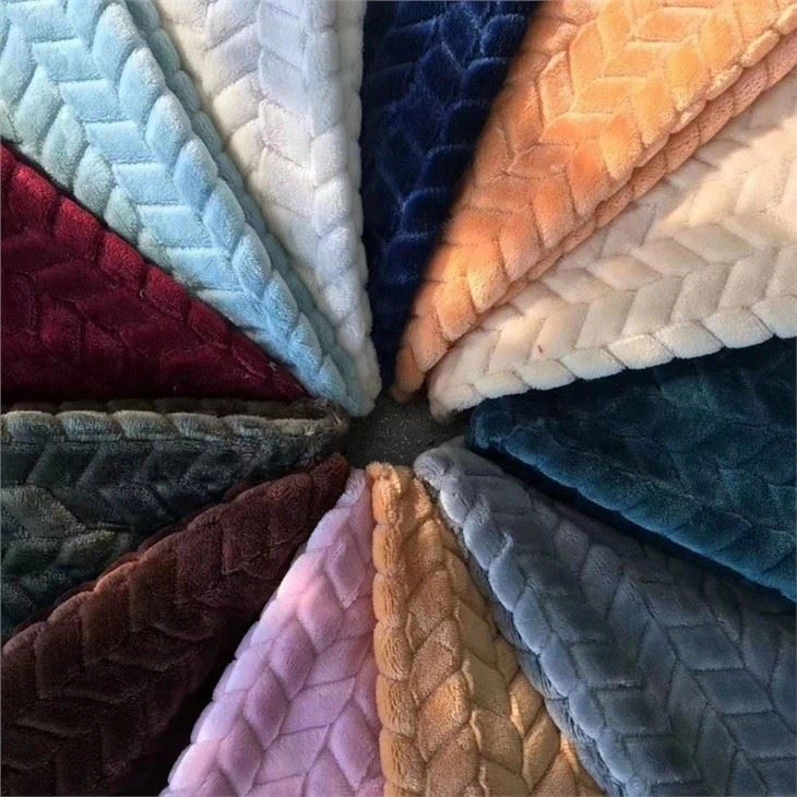 Luxury Leaf Pattern Jacquard Flannel Fabric